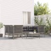 Set de muebles de jardín 7 pzas y cojines ratán sintético gris