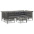 Set de muebles de jardín 7 pzas y cojines ratán sintético