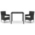 Set comedor de jardín 3 pzas con cojines ratán sintético