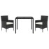 Set comedor de jardín 3 pzas con cojines ratán sintético