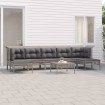 Set de muebles de jardín 8 pzas y cojines ratán sintético gris