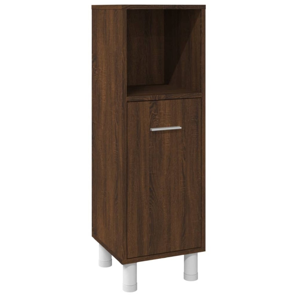 Set de muebles de baño 3 pzas madera contrachapada roble