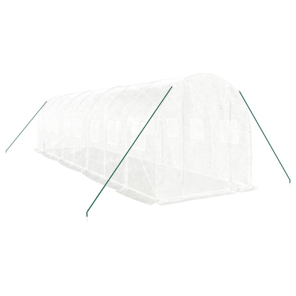 Invernadero con estructura de acero blanco 16 m² 8x2x2