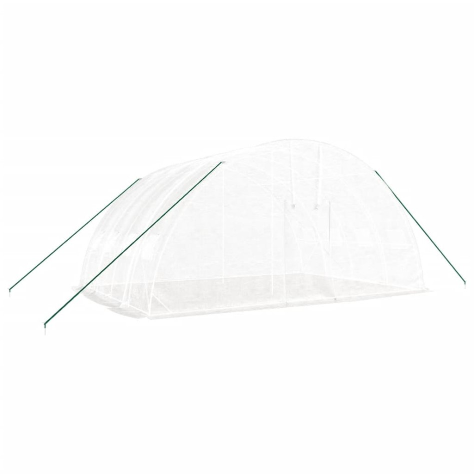 Invernadero con estructura de acero blanco 24 m² 6x4x2,85