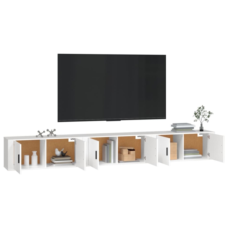 Muebles para TV de pared 3 uds blanco 100x34,5x40