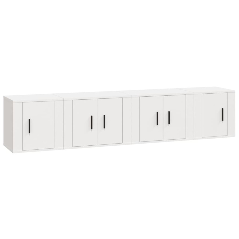 Set de muebles para TV 4 piezas madera contrachapada