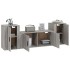 Set de muebles para TV 3 pzas madera contrachapada gris