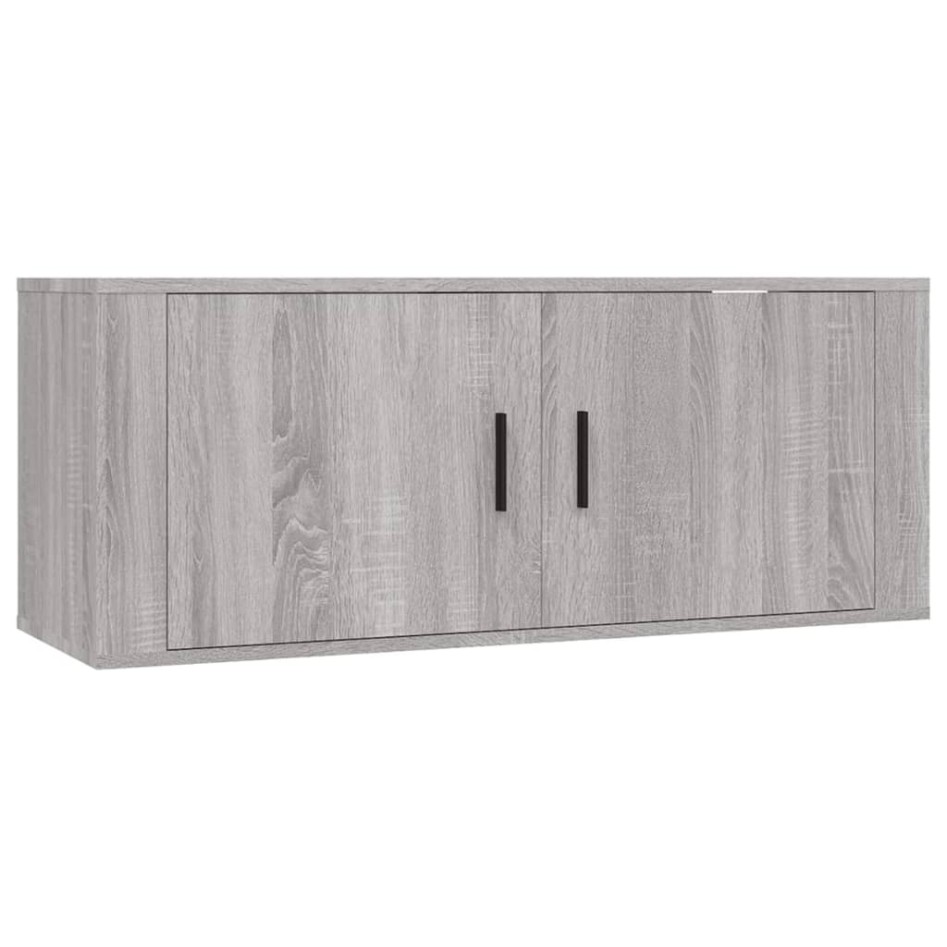 Set de muebles para TV 3 pzas madera contrachapada gris