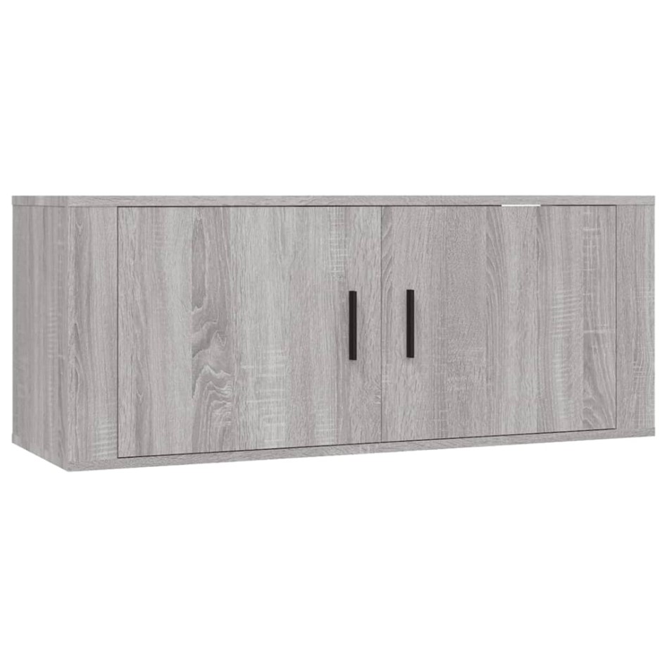 Set de muebles para TV 3 pzas madera contrachapada gris