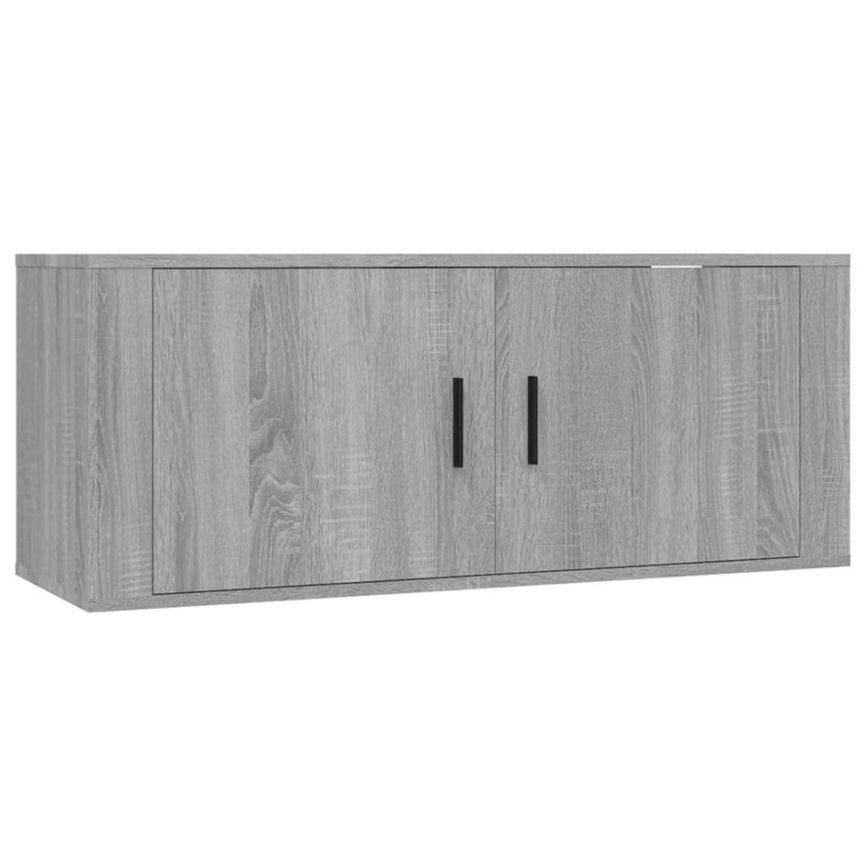 Set de muebles para TV 4 pzas madera contrachapada gris