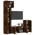 Set de muebles de TV 5 pzas madera contrachapada roble