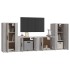 Set de muebles para TV 4 pzas madera contrachapada gris