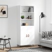 Aparador alto madera contrachapada blanco 69,5x34x180 cm