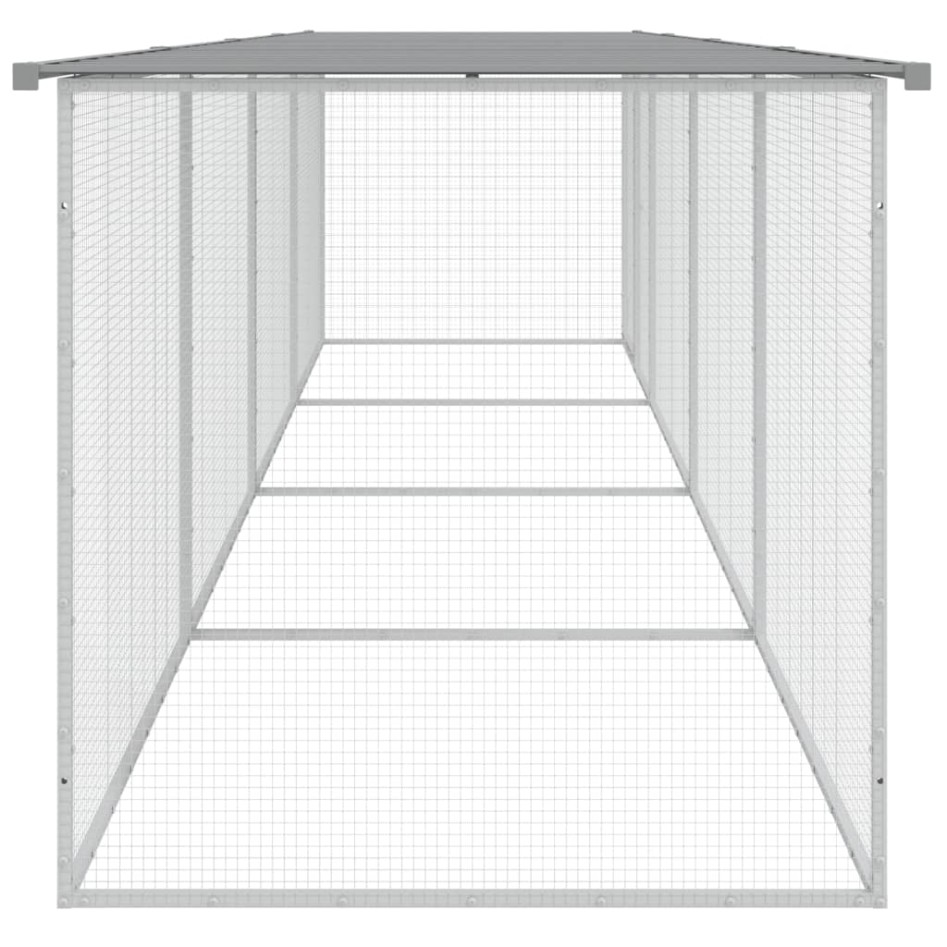 Gallinero con techo acero galvanizado gris claro 403x98x90