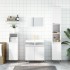 Set muebles de baño 3 piezas madera contrachapada blanco