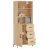 Aparador alto madera contrachapada color roble 69,5x34x180