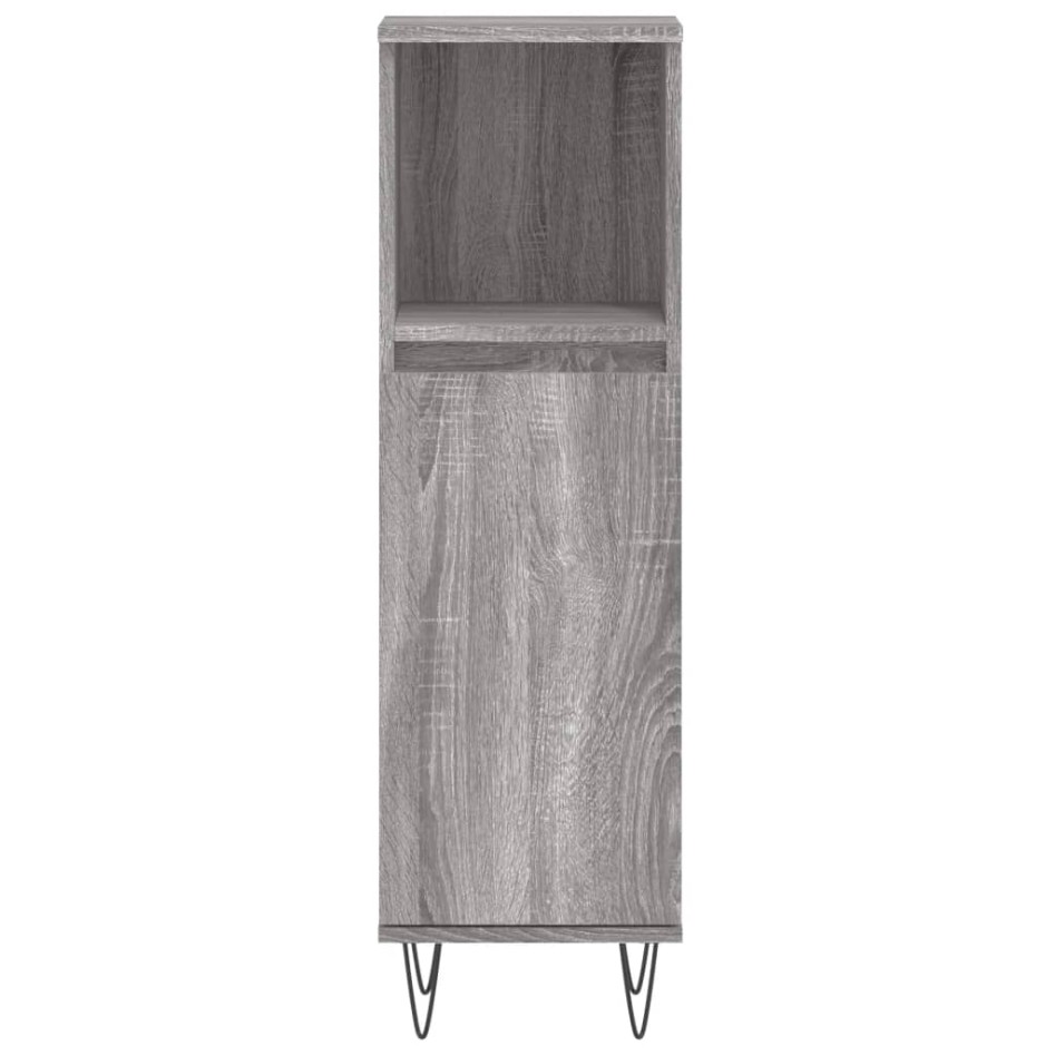 Set de muebles de baño 3 pzas madera contrachapada gris