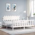 Estructura cama de matrimonio con cabecero madera maciza