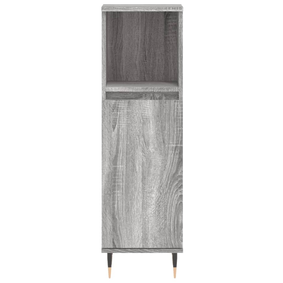 Set de muebles de baño 3 pzas madera contrachapada gris