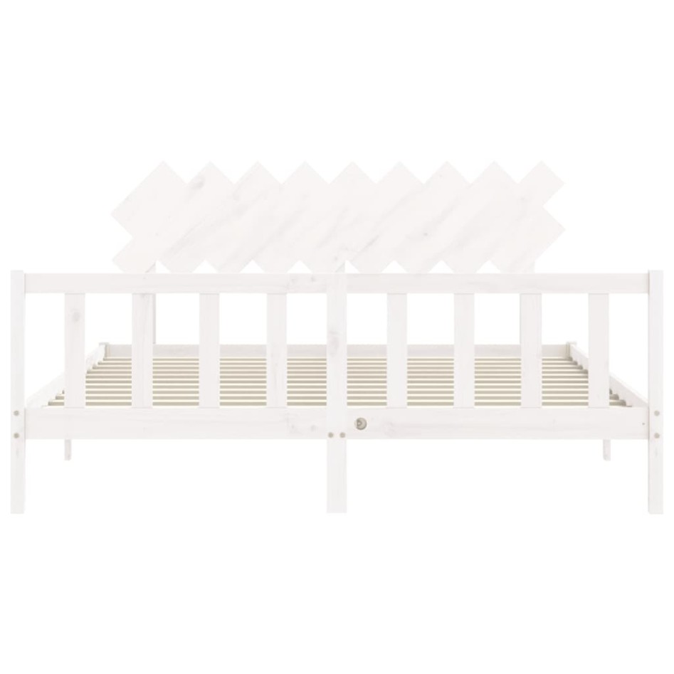 Estructura cama de matrimonio con cabecero madera maciza