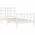 Estructura de cama con cabecero madera maciza blanco 90x200