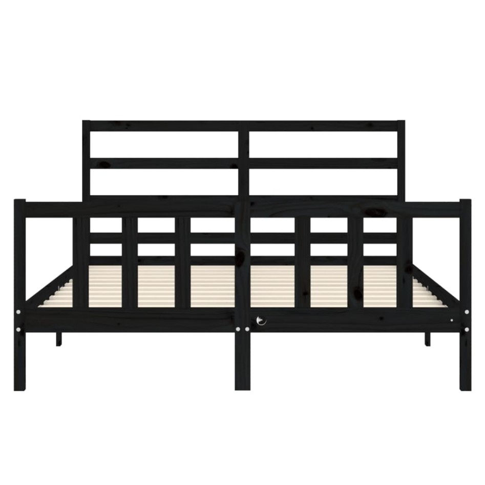 Estructura cama de matrimonio con cabecero madera maciza