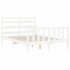 Estructura de cama con cabecero madera maciza blanco 120x200