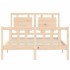 Estructura de cama con cabecero madera maciza 120x200