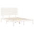 Estructura de cama con cabecero madera maciza blanco 140x200