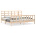 Estructura de cama con cabecero madera maciza 180x200