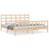 Estructura de cama con cabecero madera maciza 200x200