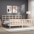 Estructura de cama con cabecero madera maciza 200x200