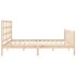 Estructura de cama con cabecero madera maciza 200x200