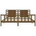 Estructura cama y cabecero madera maciza marrón miel 200x200