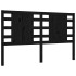Estructura de cama con cabecero madera maciza negro 160x200