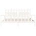 Estructura de cama con cabecero madera maciza blanco 200x200