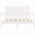Estructura de cama con cabecero madera maciza blanco 120x200