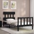 Estructura de cama con cabecero madera maciza negro 100x200