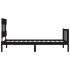 Estructura de cama con cabecero madera maciza negro 100x200