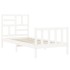Estructura de cama con cabecero madera maciza blanco 90x200