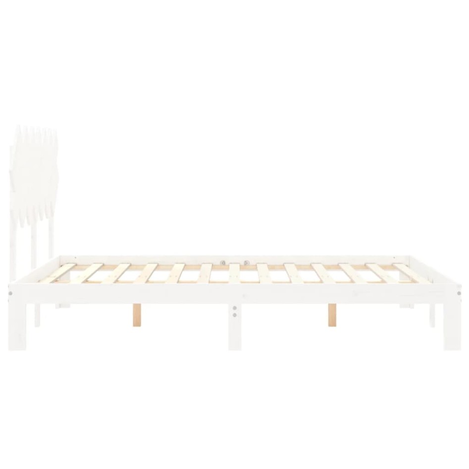 Estructura de cama matrimonio con cabecero madera maciza