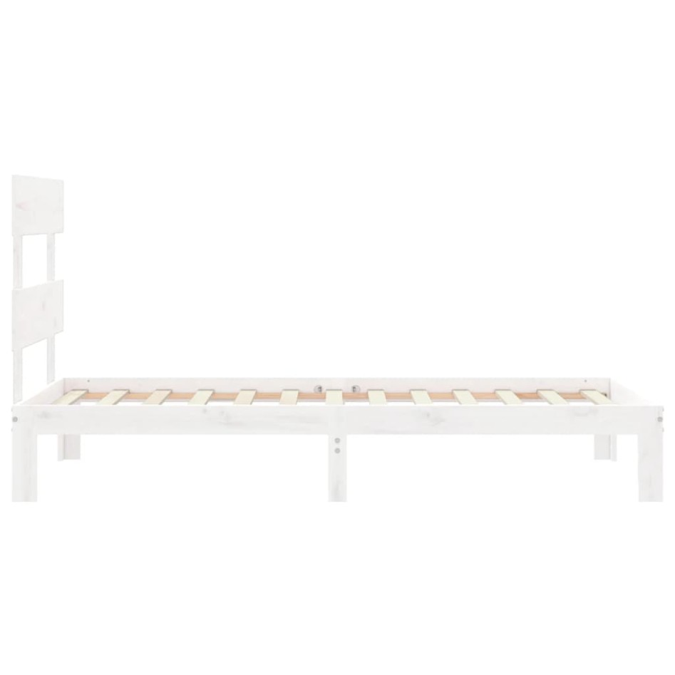 Estructura de cama individual con cabecero madera maciza