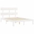 Estructura de cama con cabecero madera maciza blanco 140x190