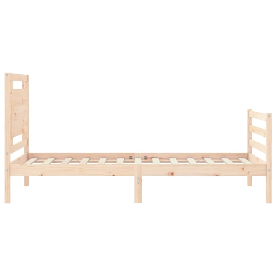 Estructura de cama individual con cabecero madera