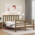 Estructura de cama matrimonio con cabecero madera marrón