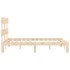 Estructura de cama con cabecero madera maciza 140x200
