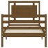 Estructura cama con cabecero madera maciza marrón miel