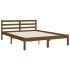 Estructura de cama matrimonio con cabecero madera marrón