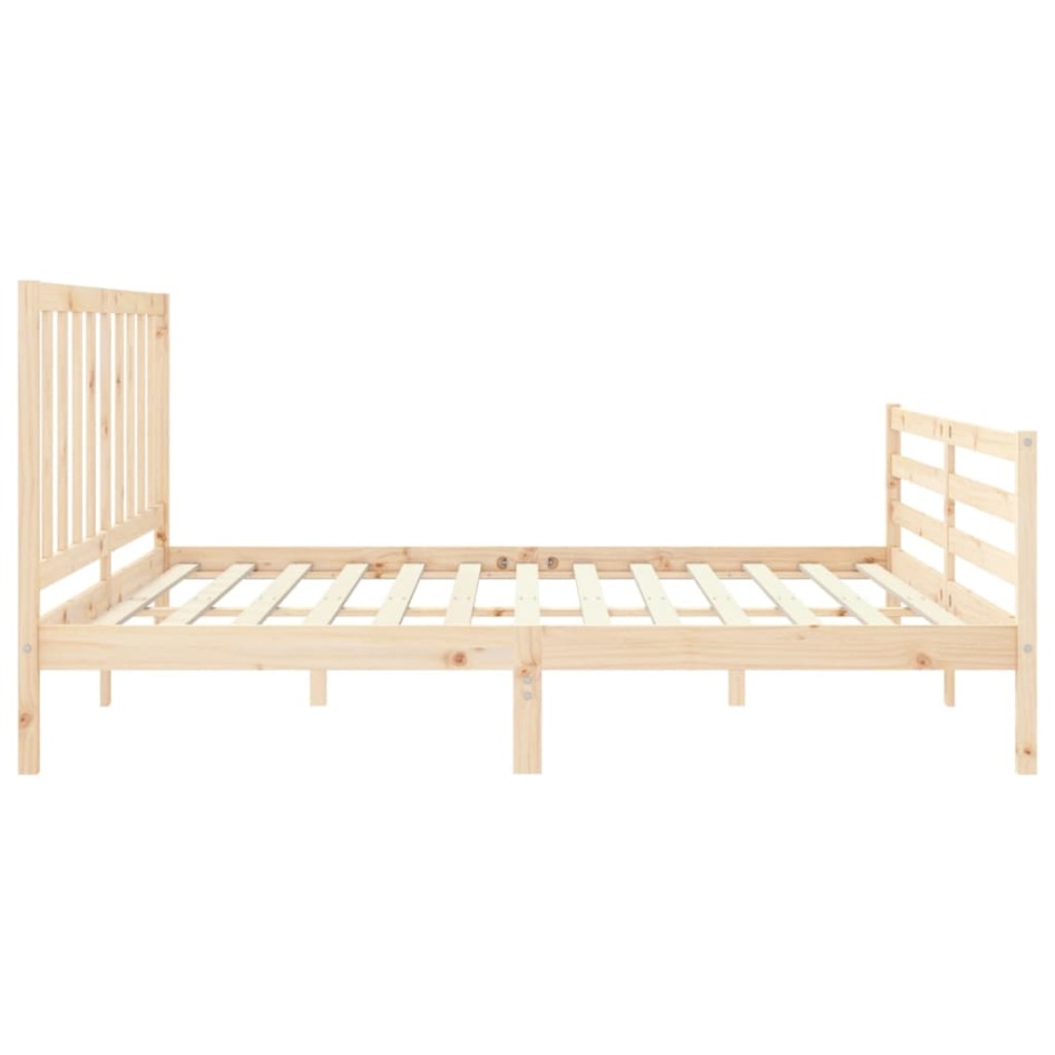 Estructura de cama con cabecero madera maciza 200x200