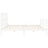 Estructura de cama con cabecero madera maciza blanco 200x200